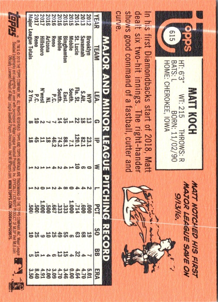 2018 Topps Heritage Matt Koch