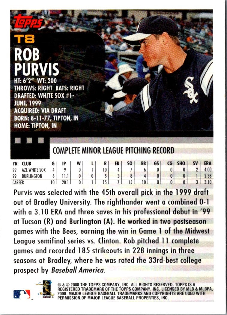 2000 Topps Traded & Rookies Rob Purvis