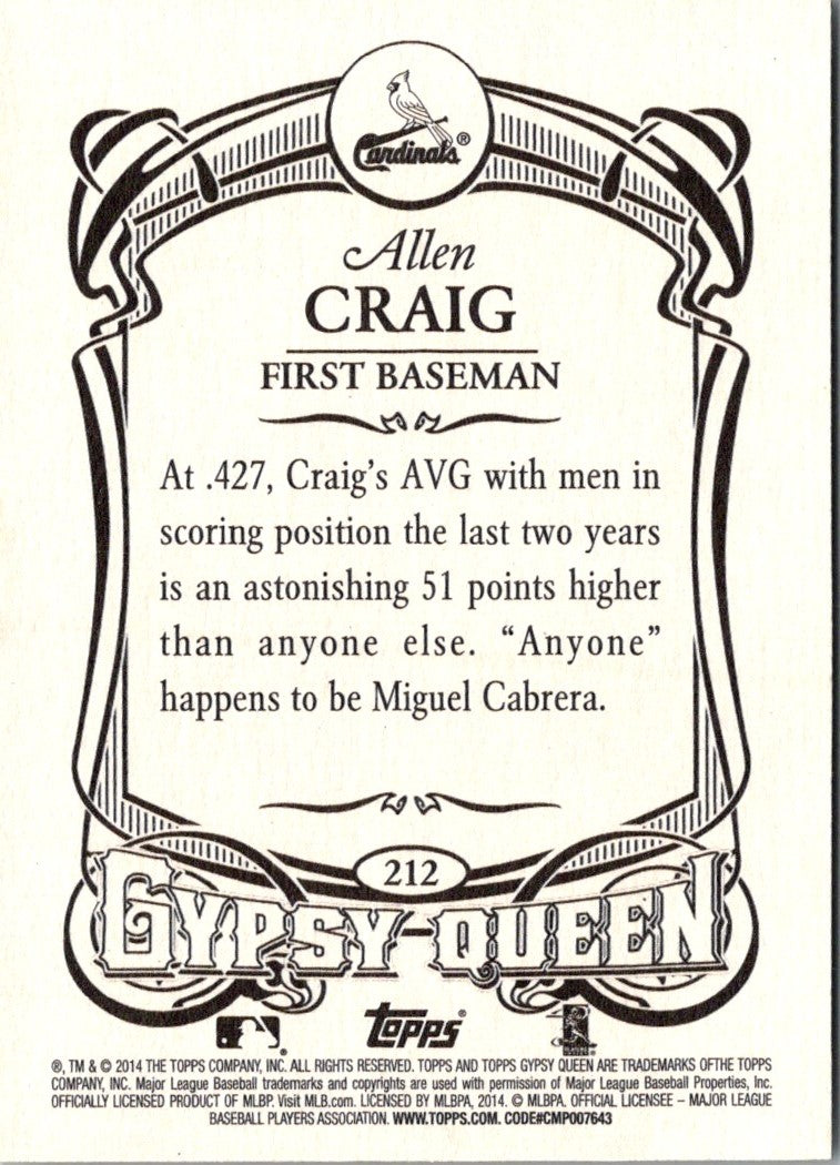 2014 Topps Gypsy Queen Allen Craig