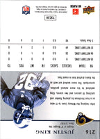 2008 Upper Deck First Edition Justin King #216 Rookie