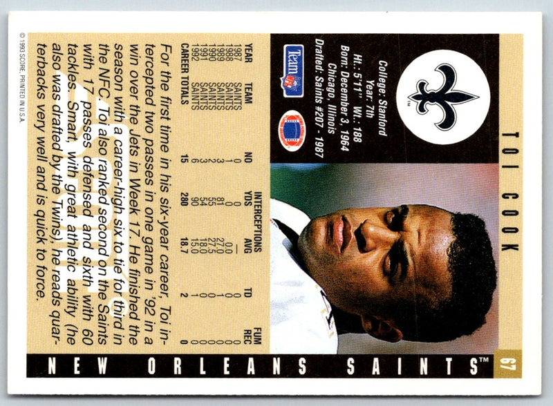 1993 Score Toi Cook