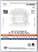 2003 Fleer Authentix Tiki Barber