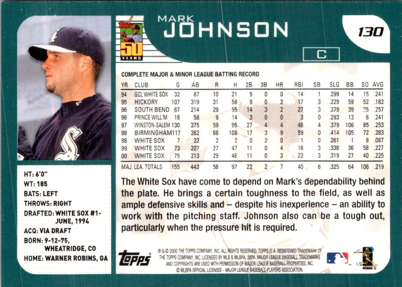 2001 Topps Mark Johnson