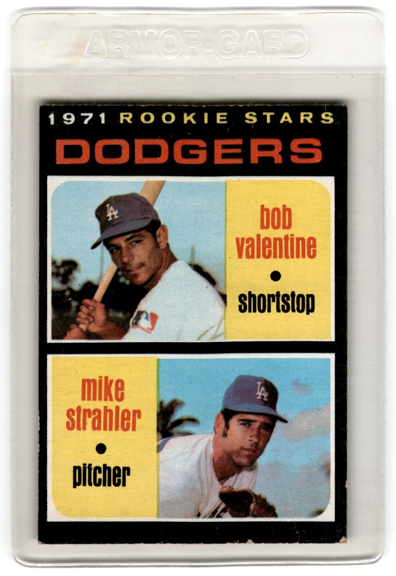 1971 Topps Dodgers Rookies - Bob Valentine/Mike Strahler