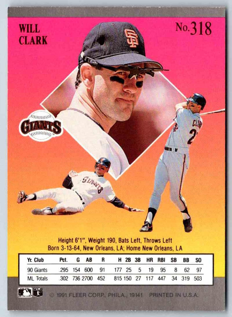 1991 Fleer Will Clark