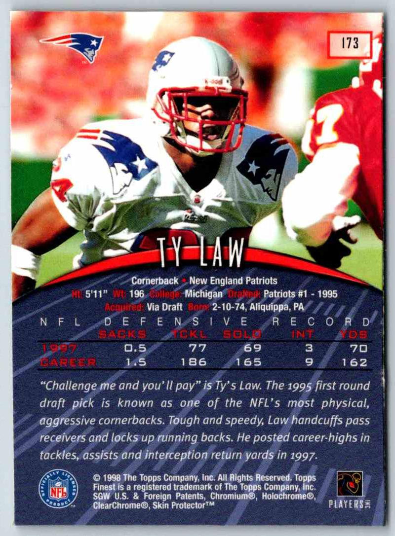 1998 Topps Finest Football Ty Law
