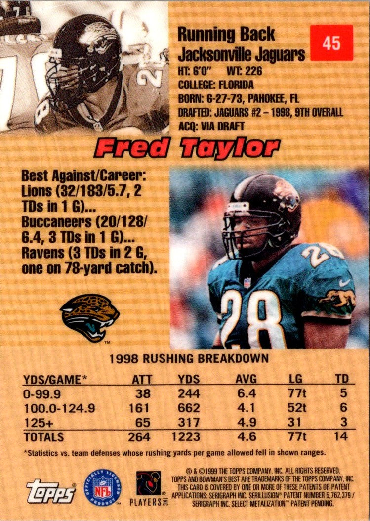 1999 Bowman's Best Fred Taylor