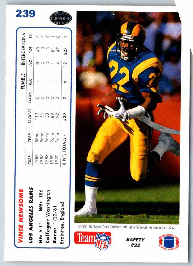 1991 Upper Deck Vince Newsome