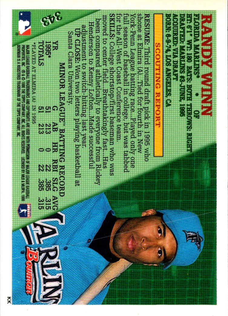 1996 Bowman Randy Winn