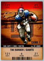 2003 Fleer Authentix Tiki Barber #92