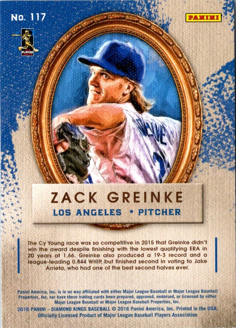 2016 Panini Diamond Kings Zack Greinke