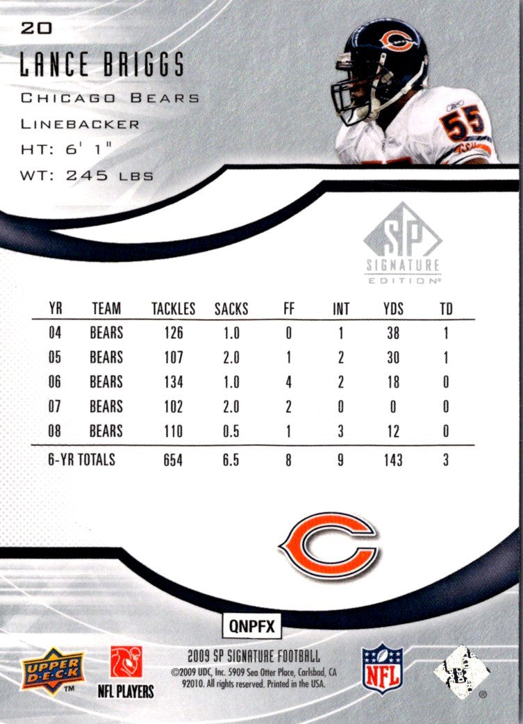 2009 Upper Deck Brian Urlacher/Devin Hester/Gale Sayers/Juaquin Iglesias/Lance Briggs/Matt Forte/Mike Singletary/Walter Payton