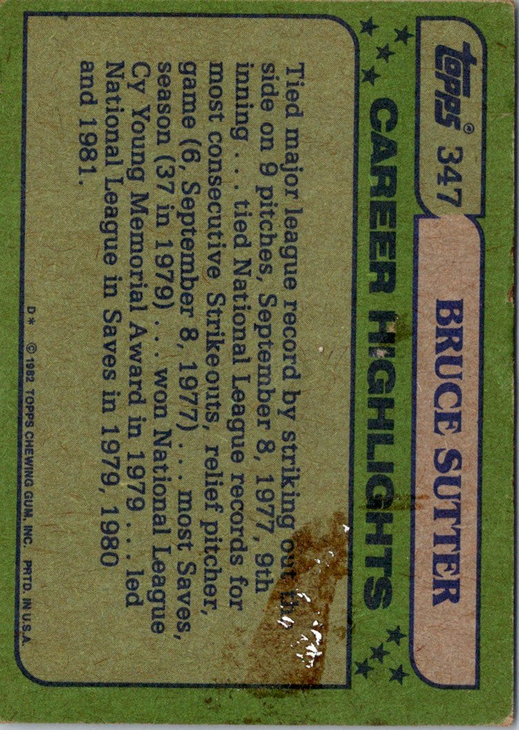 1982 Topps Bruce Sutter