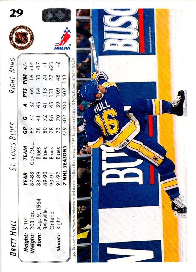 1992 Upper Deck Brett Hull