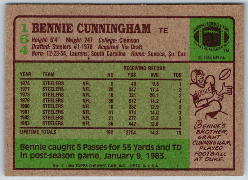 1985 Topps Bennie Cunningham