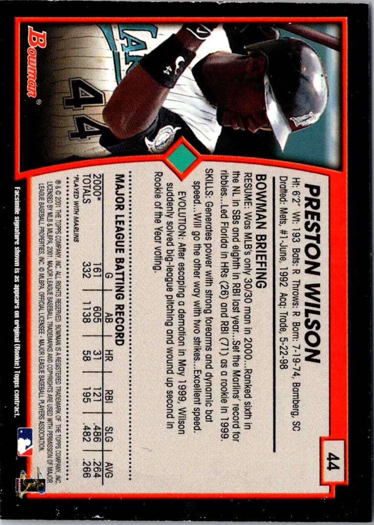 2001 Bowman Preston Wilson