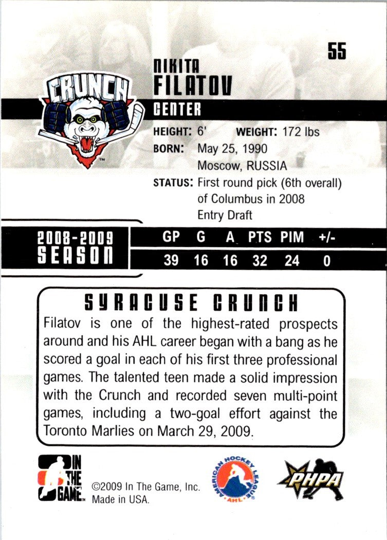 2009 In The Game Heroes and Prospects Nikita Filatov