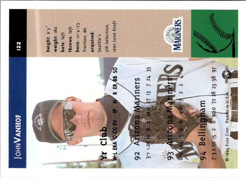 1994 Fleer Excel John Vanhof