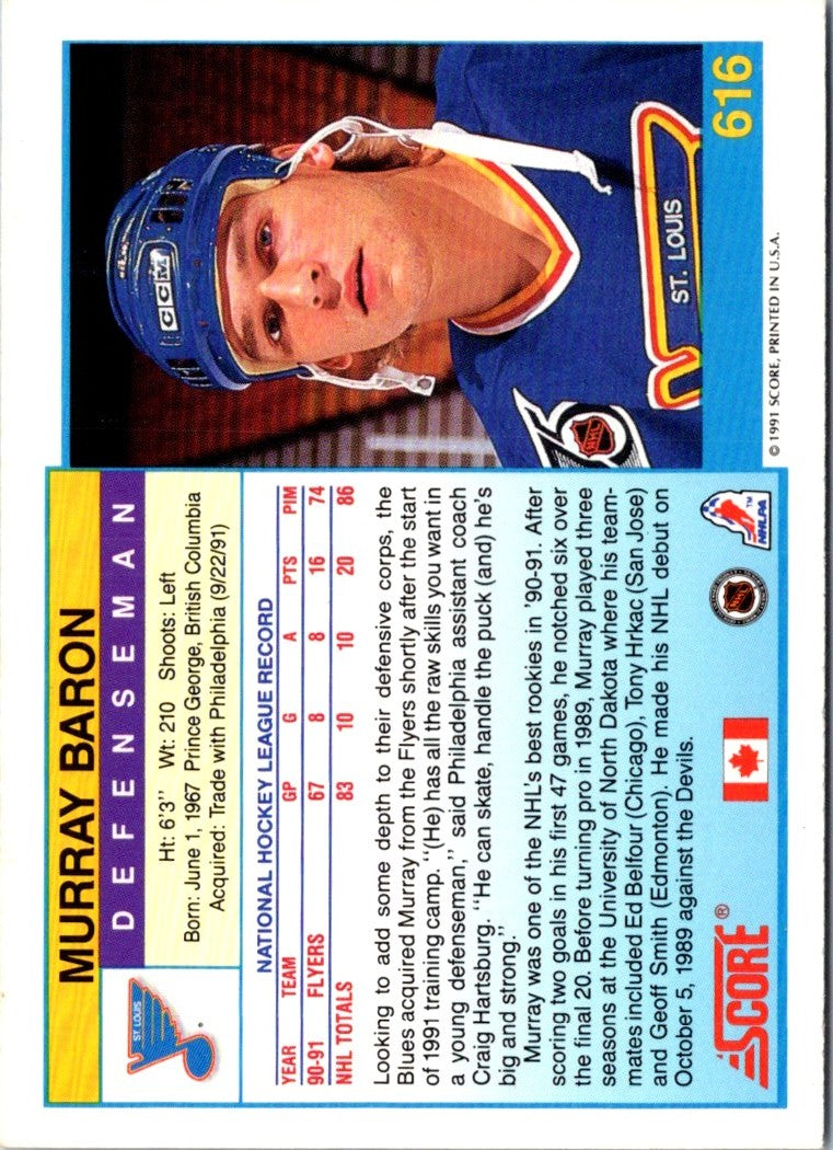 1991 Score Canadian English Murray Baron