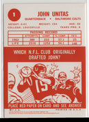 2000 Topps Johnny Unitas Reprints Johnny Unitas