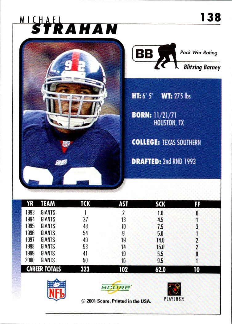 2001 Score Michael Strahan