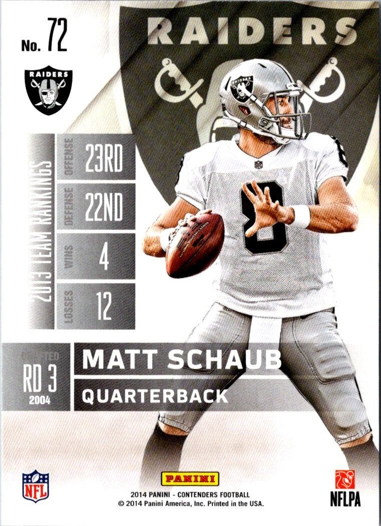 2014 Panini Contenders Matt Schaub