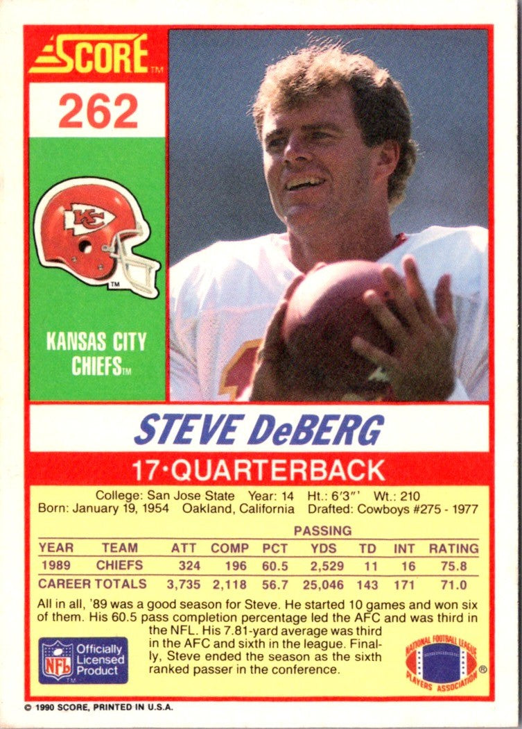 1990 Score Steve DeBerg