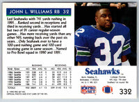 1992 Proset John L. Williams #332