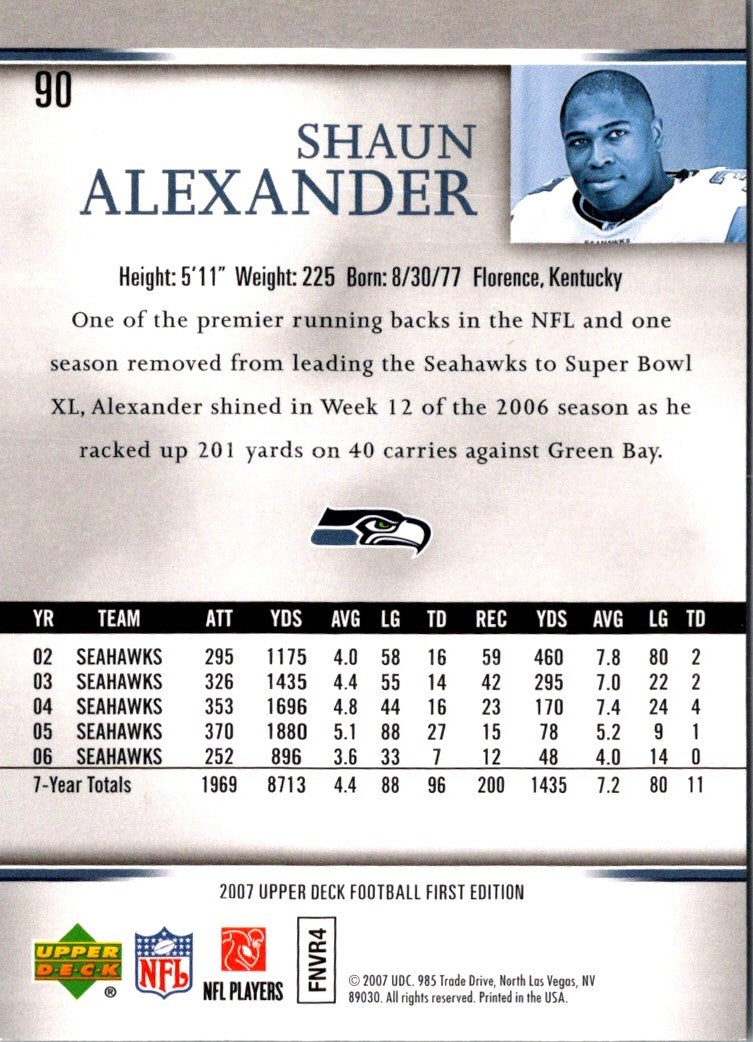 2007 Upper Deck First Edition Shaun Alexander