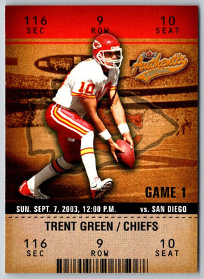 2003 Fleer Authentix Trent Green #9