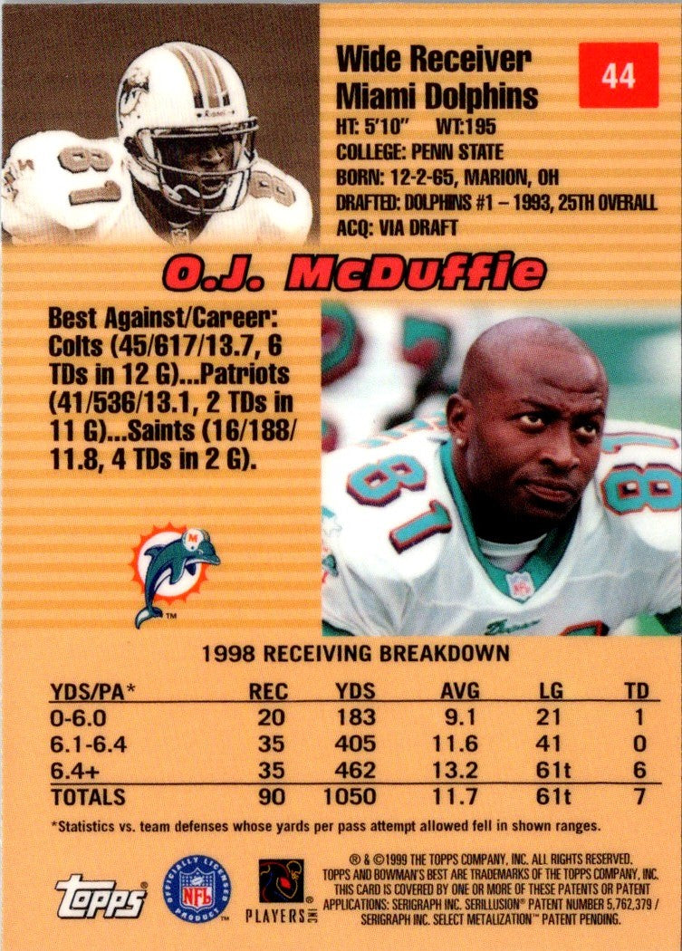 1999 Bowman's Best O.J. McDuffie