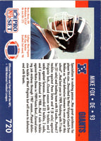 1990 Pro Set Mike Fox #720 Rookie
