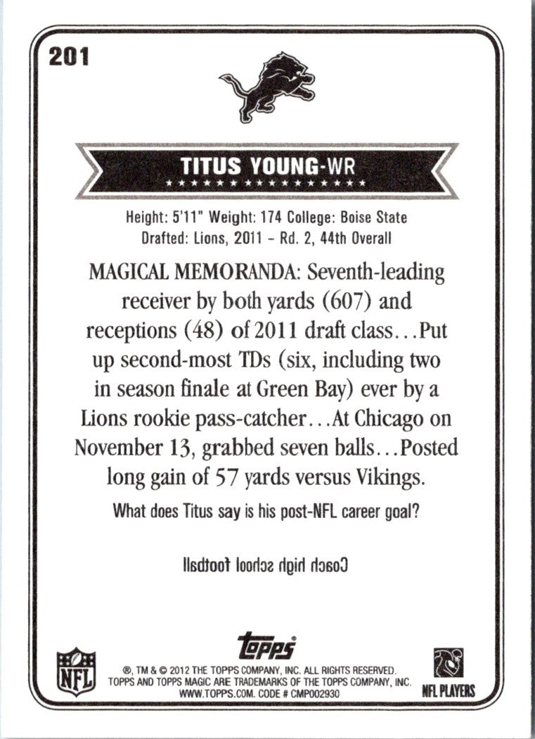 2012 Topps Magic Titus Young