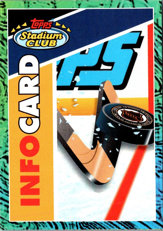 1993 Stadium Club Info Cards Topps Stadium Club Finest #NNO