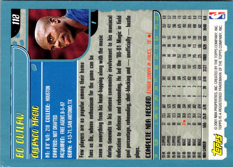 2001 Topps Bo Outlaw