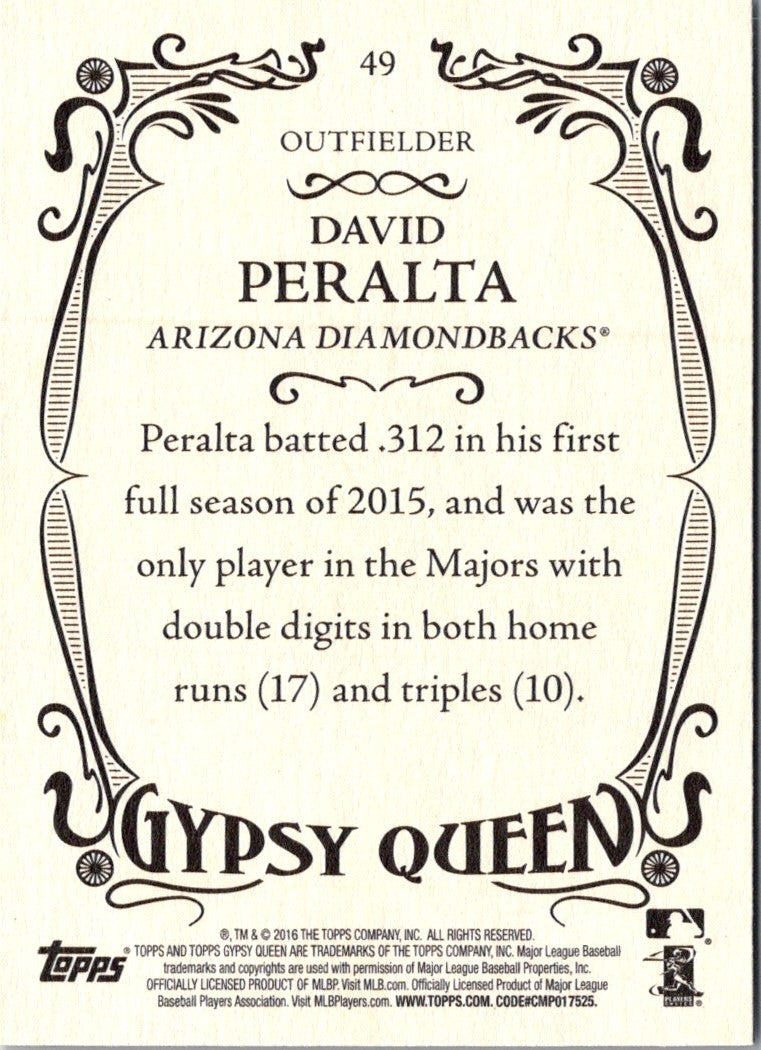 2016 Topps Gypsy Queen David Peralta