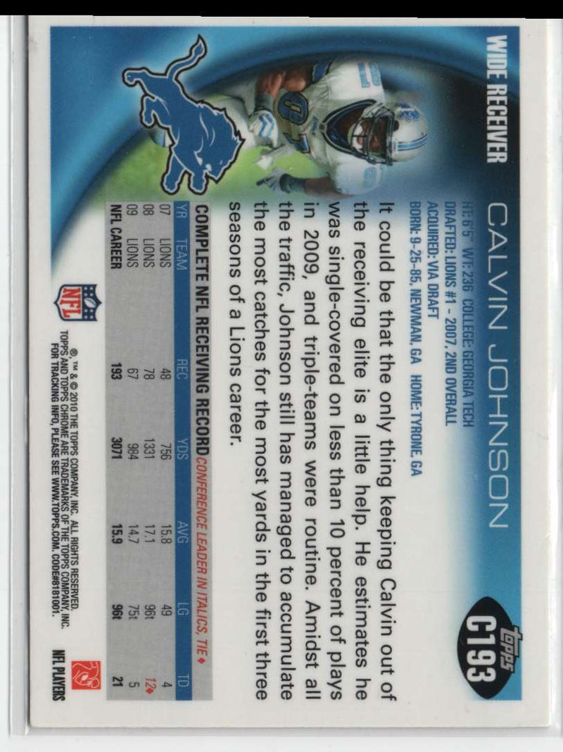 2010 Topps Chrome Calvin Johnson