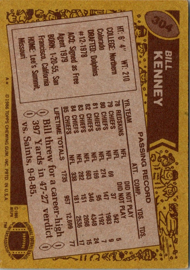 1986 Topps Bill Kenney