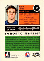 2008 In The Game Heroes and Prospects Justin Pogge #38