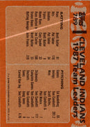 1988 Topps Indians Leaders - Joe Carter/Cory Snyder