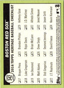 2016 Topps Heritage Boston Red Sox