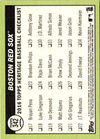2016 Topps Heritage Boston Red Sox #342