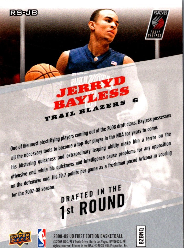 2008 Upper Deck Rookie Standouts Jerryd Bayless