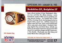 1990 Pro Set Super Bowl Collectibles Super Bowl XV #17