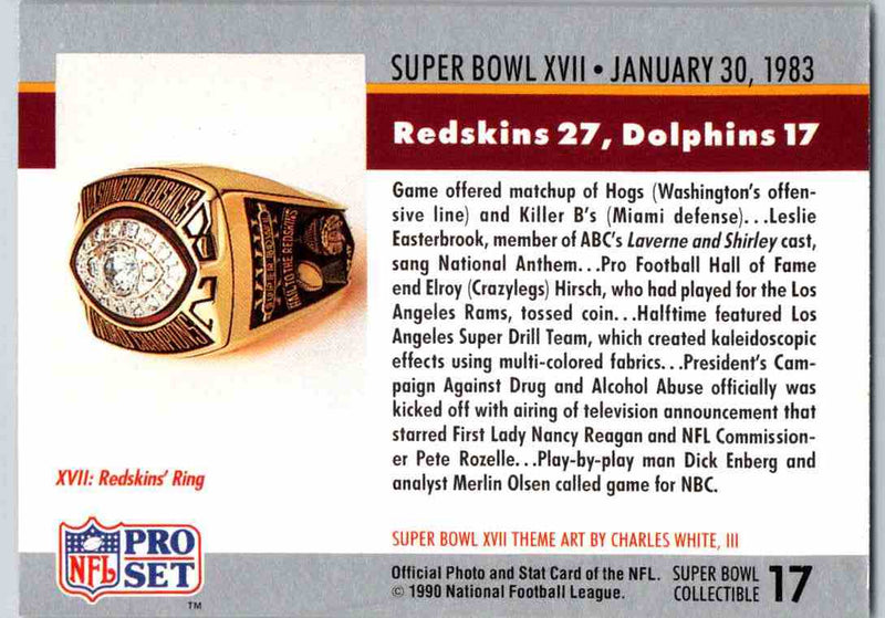 1990 Pro Set Super Bowl Collectibles Super Bowl XV