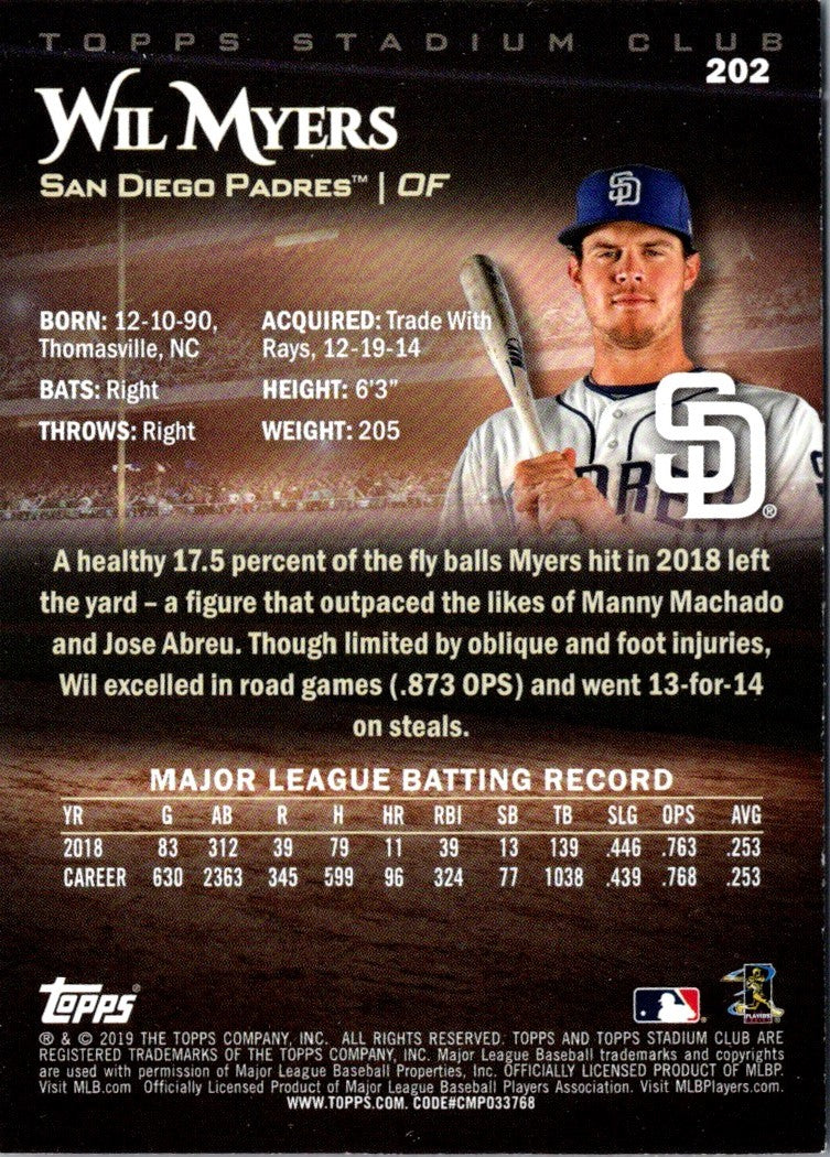 2019 Stadium Club Wil Myers