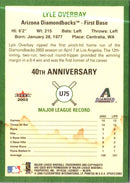 2003 Fleer Tradition Update Glossy Lyle Overbay