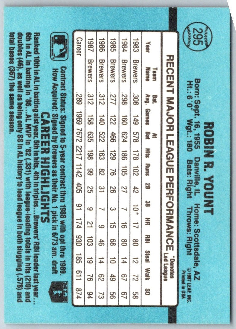 1988 Leaf Robin Yount