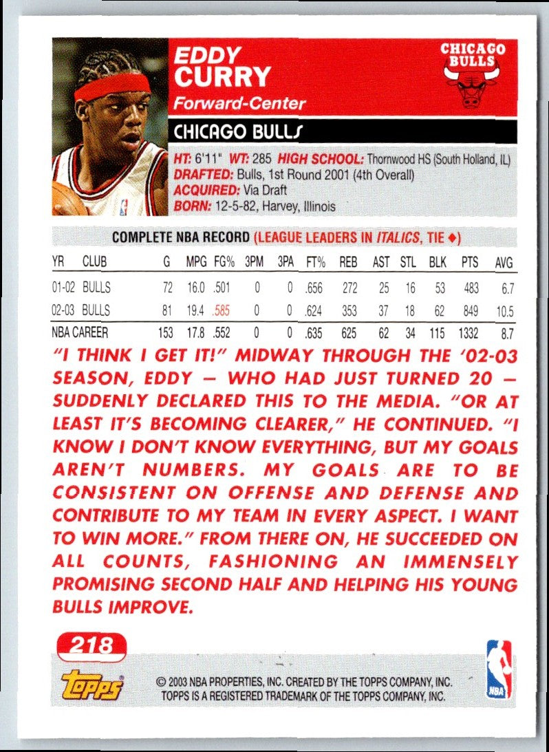 2003 Topps Eddy Curry