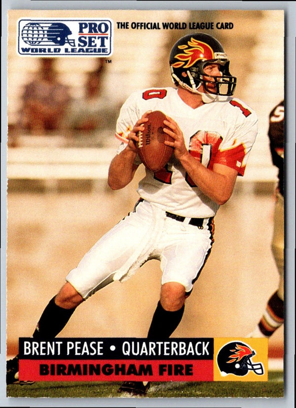 1991 Pro Set WLAF Inserts Brent Pease #8